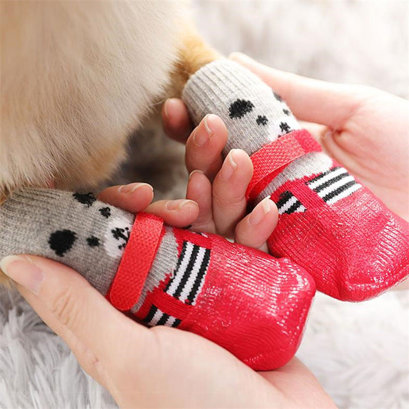 Waterproof silicone dog socks set of four, available in 3 colours, image 6