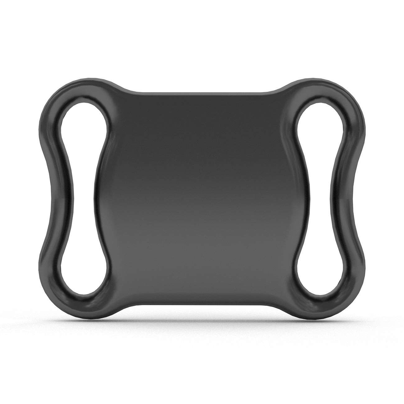 Black pet tracker collar with small Bluetooth locator tag