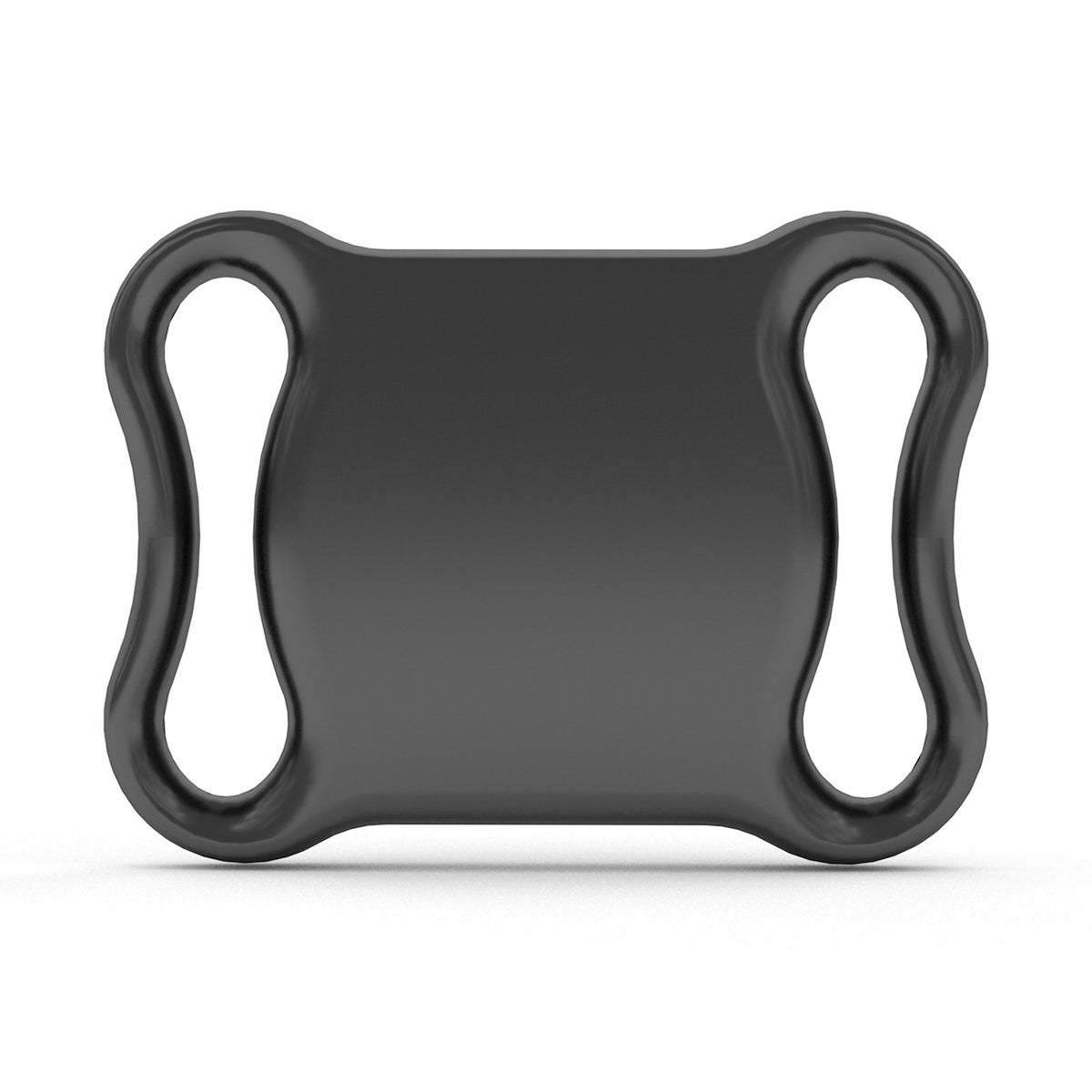 Black pet tracker collar with small Bluetooth locator tag
