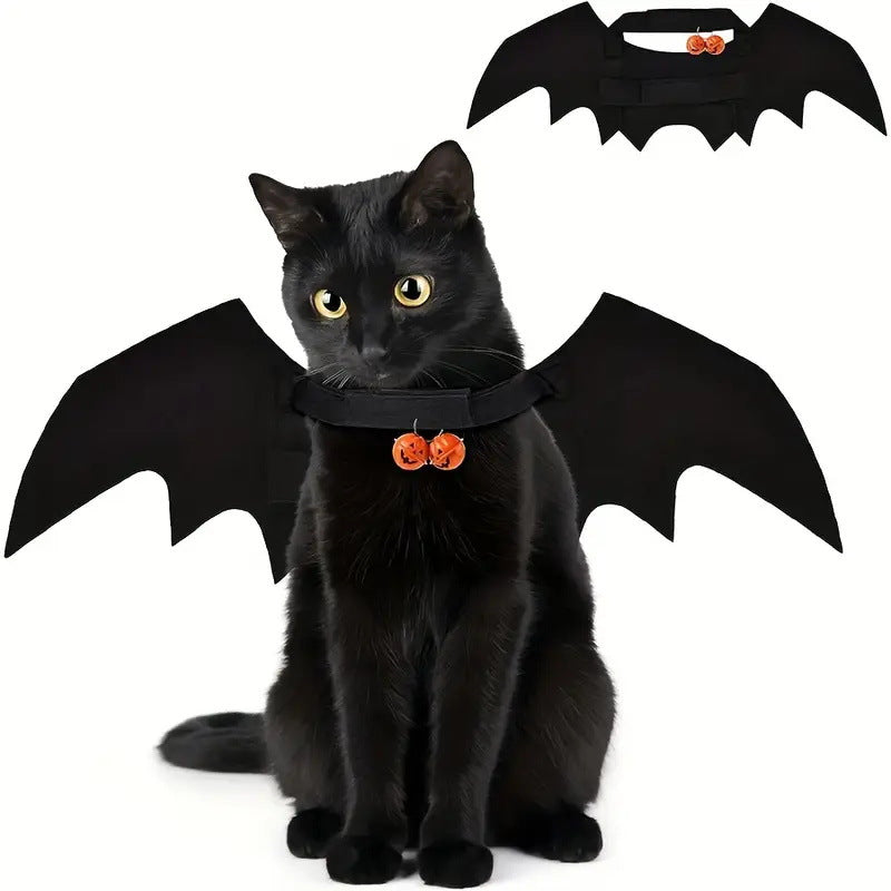 Black felt bat wing Halloween costume for cats and dogs, image 6