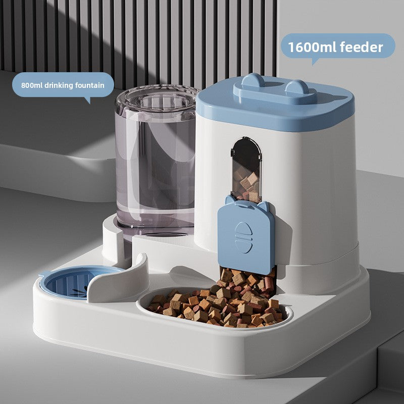Two-in-One Automatic Pet Feeder Bowl with Food and Water Dispensing for Cats