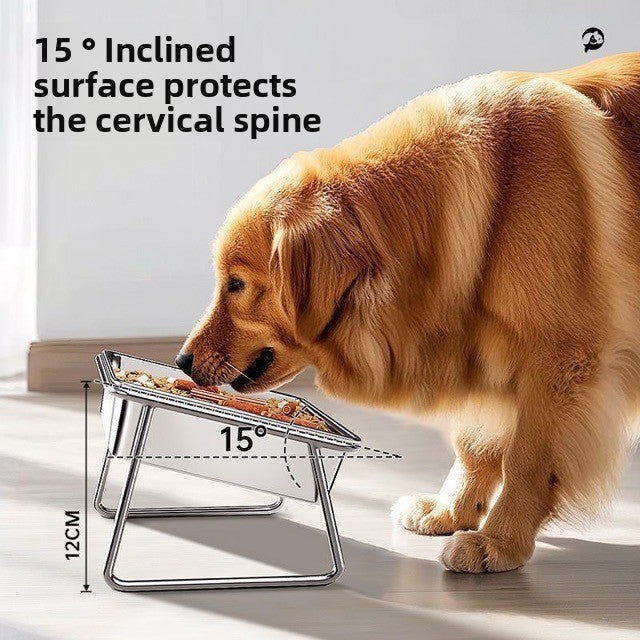 Extra-Thick Stainless Steel Elevated Pet Bowl or Stand with Non-Slip Base for Dogs
