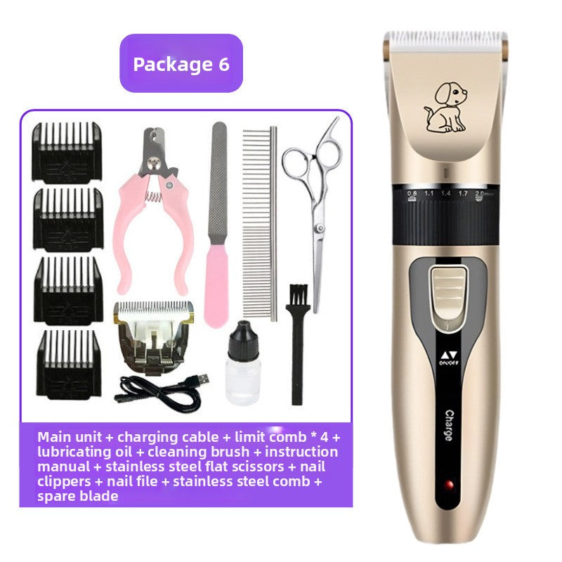 Ceramic Blade Pet Trimmer Kit with 8000 RPM Motor and Steel Combs