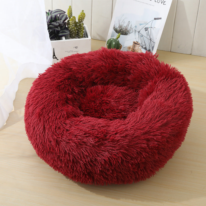 Plush donut pet bed for cats and small dogs, photo 51 of 80