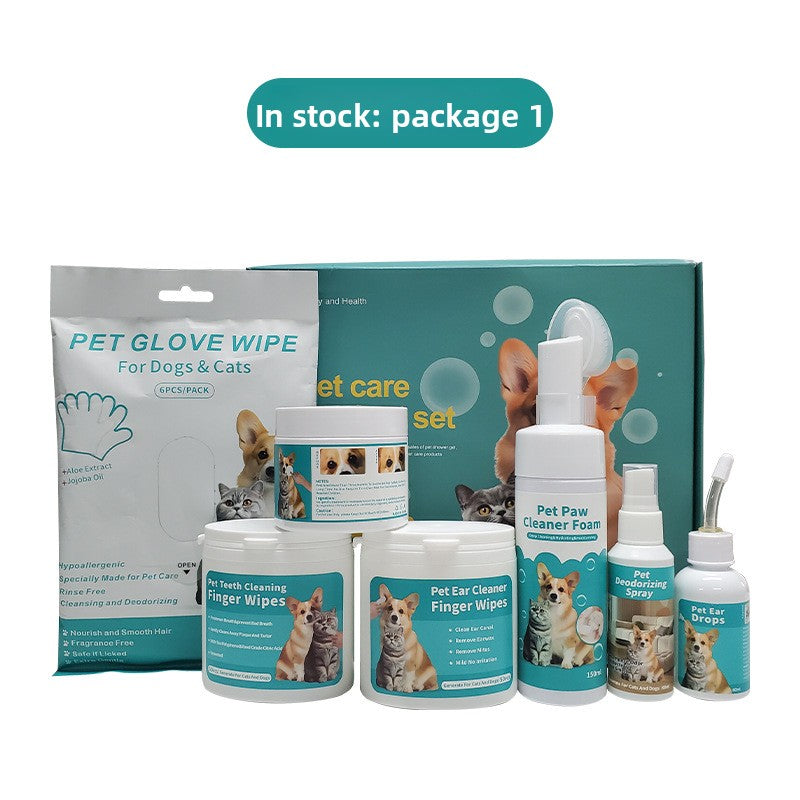 Pet Care Travel Kit, Grooming and Cleaning Set for Dogs and Cats