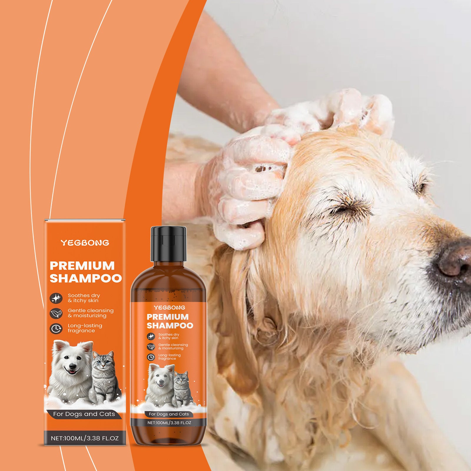 Gentle Pet Shampoo for Dogs and Cats, Everyday Odour Cleansing Wash