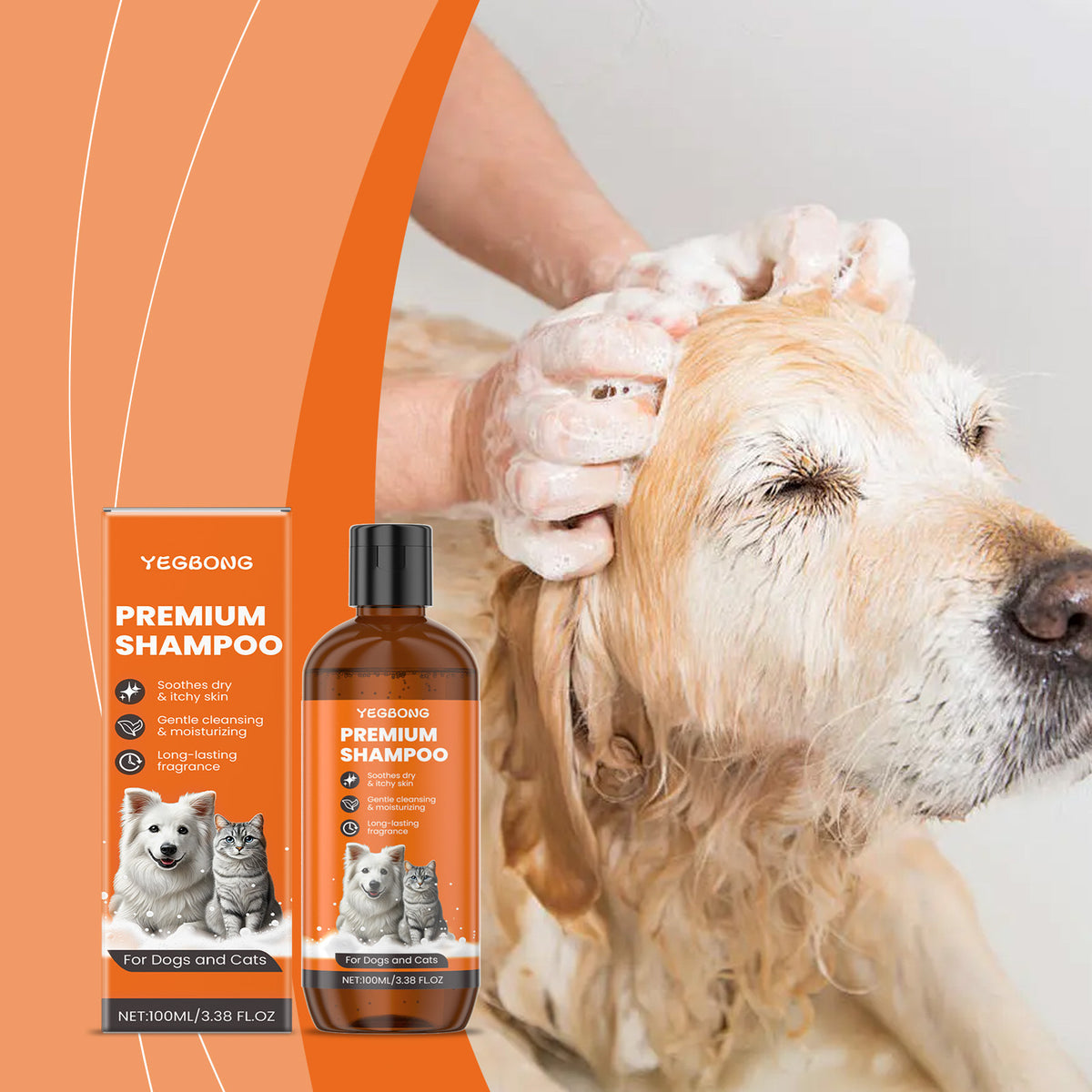 Gentle Pet Shampoo for Dogs and Cats, Everyday Odour Cleansing Wash