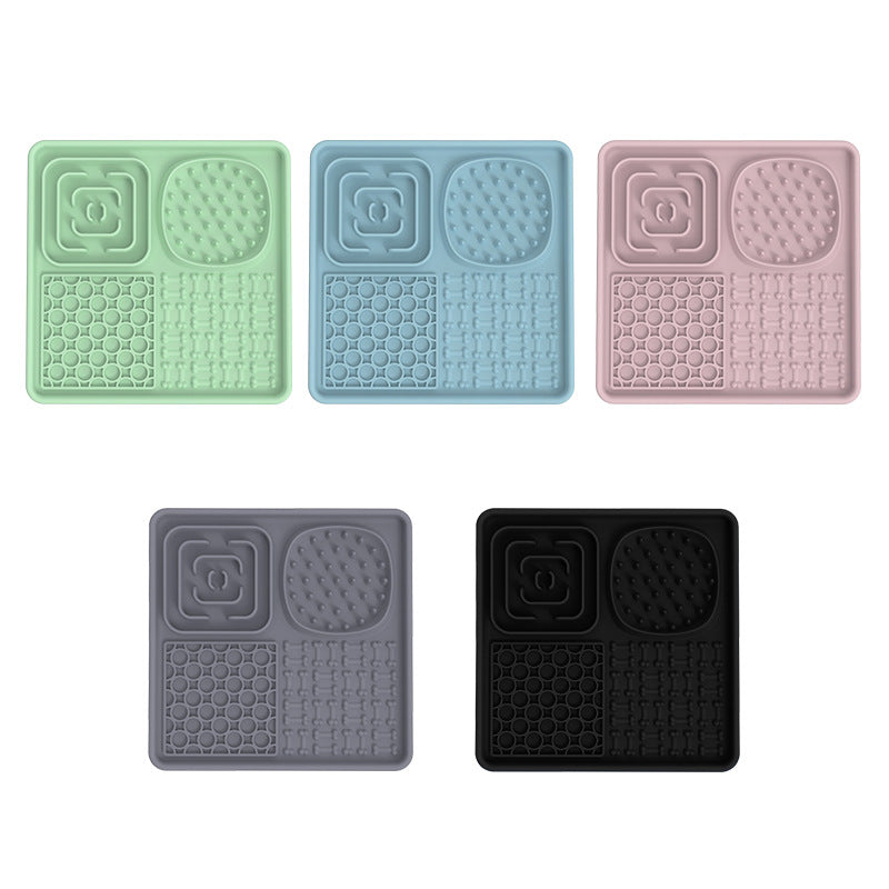 Silicone lick mat slow feeder with suction cups for dogs