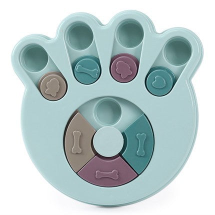Dog puzzle slow feeder bowl in Paw, Blue