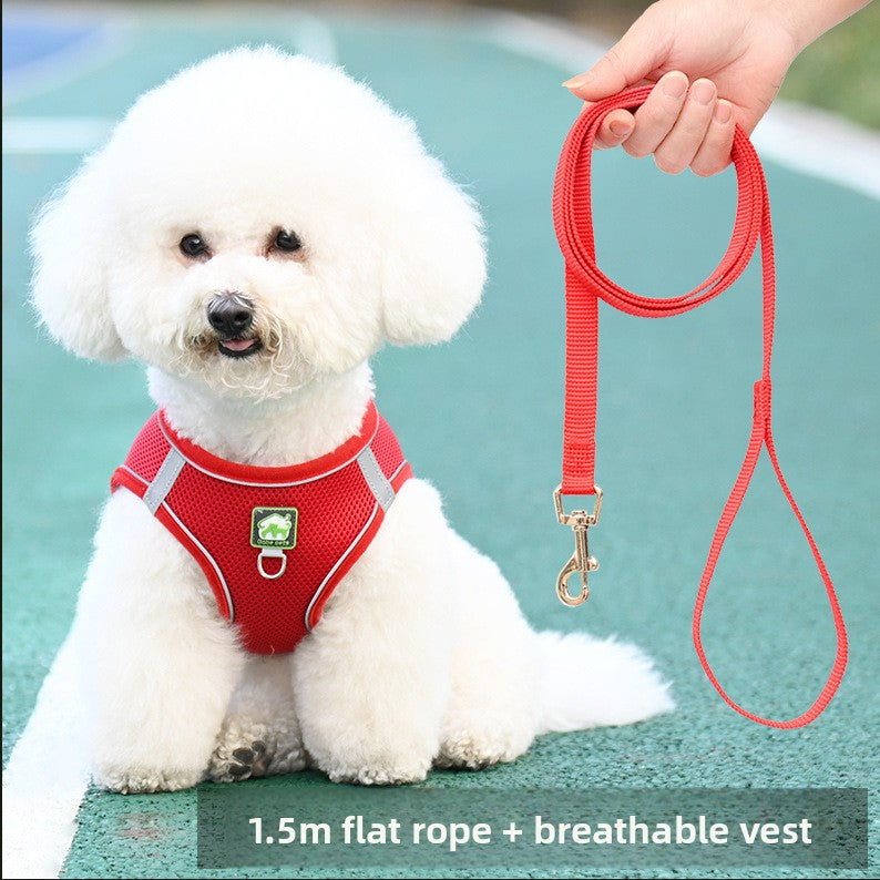 Breathable vest harness for small dogs and cats, ideal for everyday use