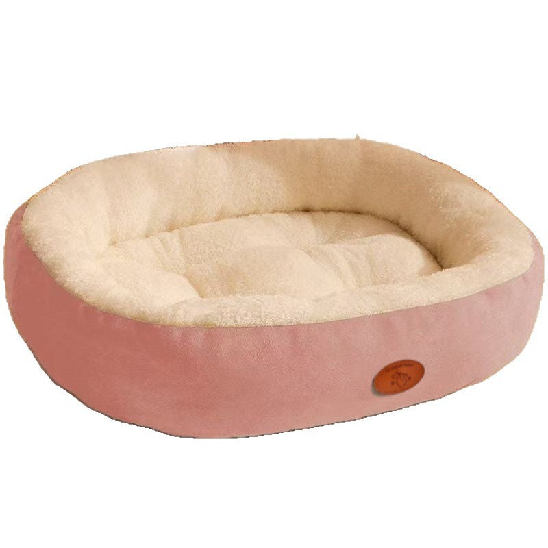 Oval pet nest bed for cats and dogs, product detail photo