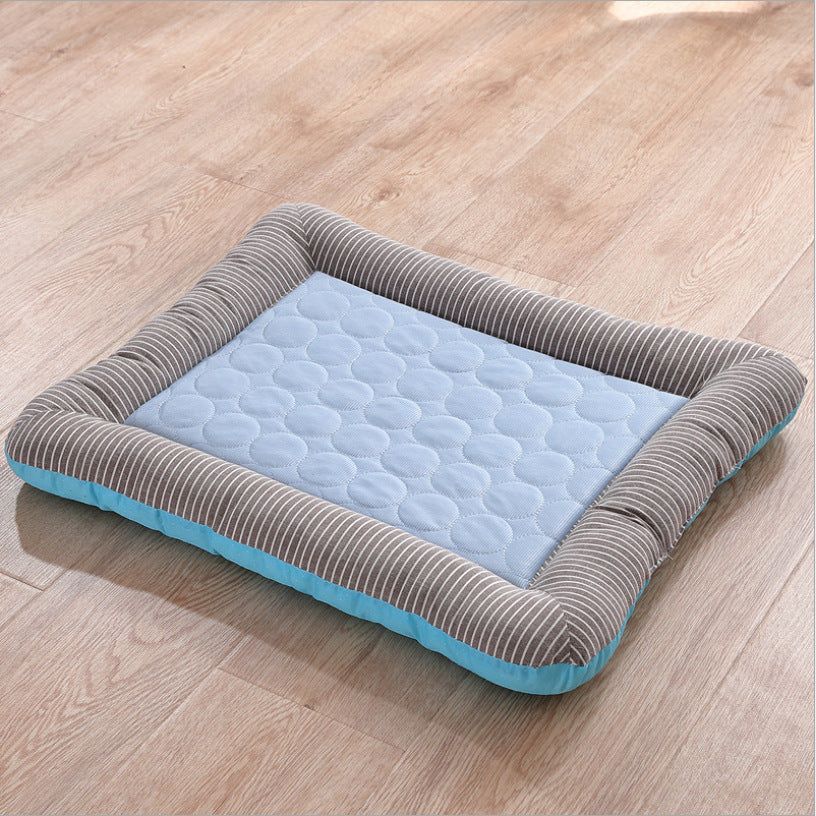 Ice silk cooling pet nest mat in Blue, size 55 x 45cm