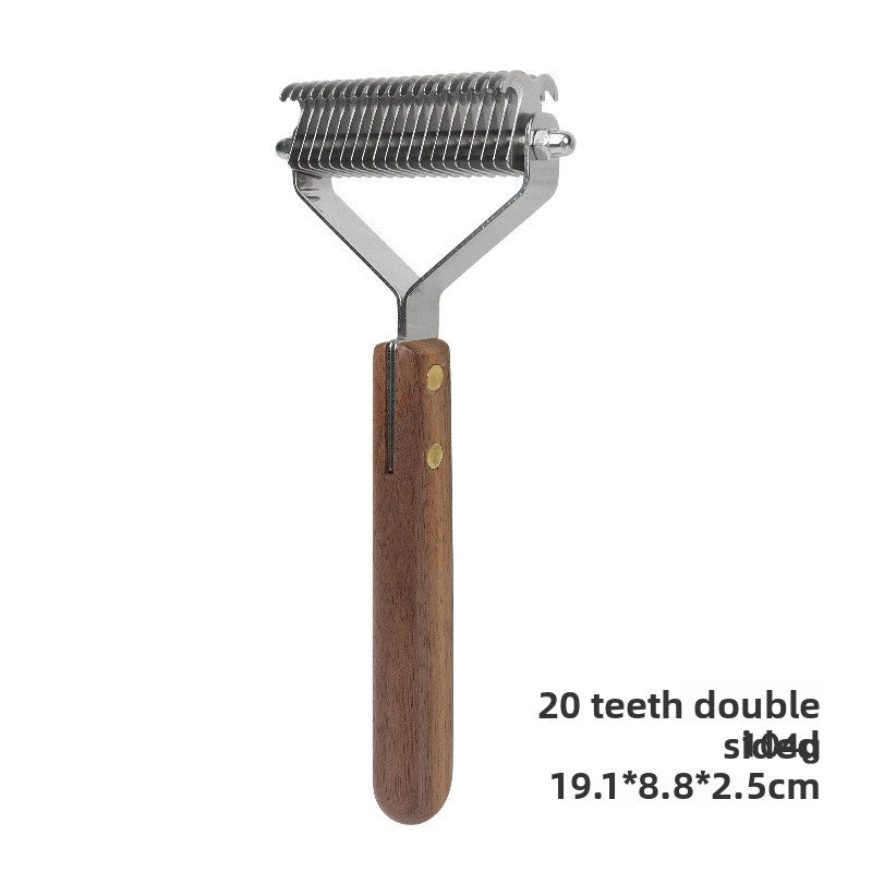 Walnut Wood Pet Comb for Detangling, Single or Double Sided