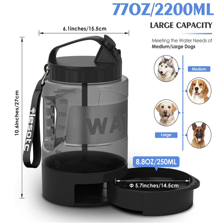 MOQ:2    2.2L Dog Kettle Large Capacity Drinking Kettle Outdoor Sports Kettle Outdoor Cat and Dog Kettle