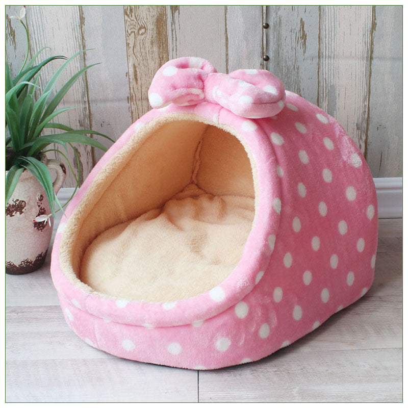 Enclosed Pet Kennel House with Soft Cushion for Dogs and Cats