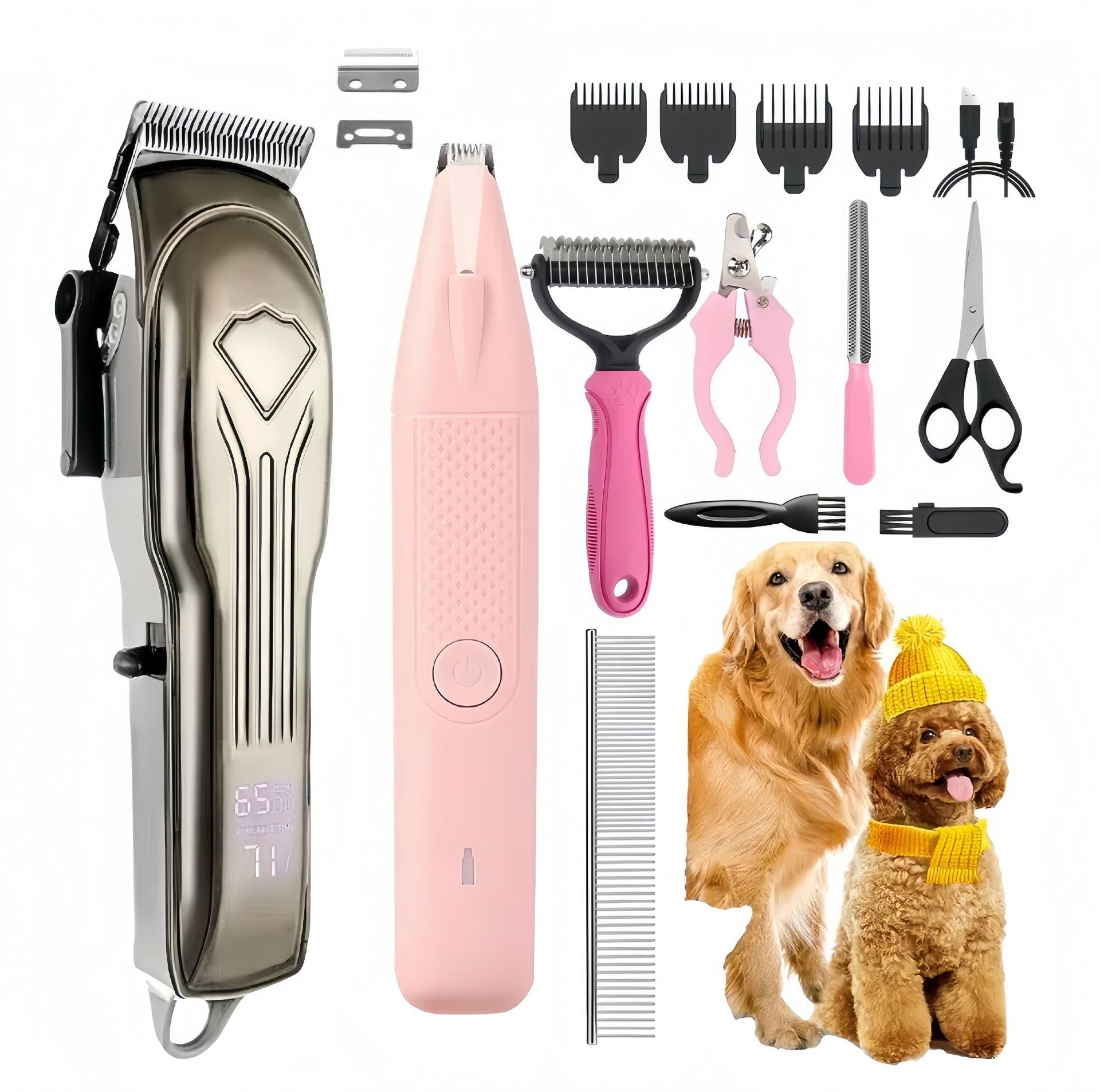 Cordless Electric Pet Clipper with Titanium Alloy Blades