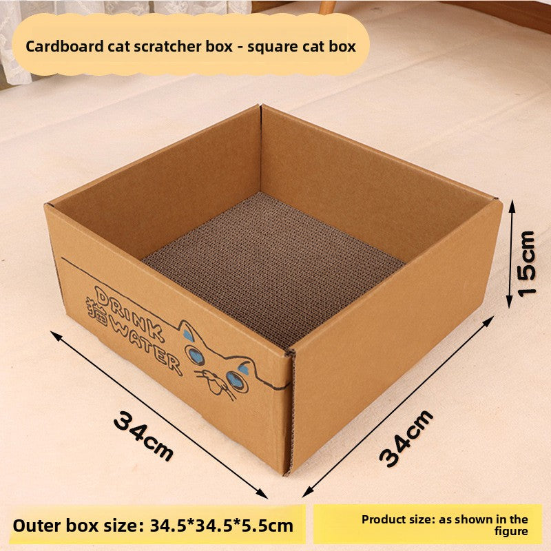Cardboard cat house with built-in scratching board, additional product photo
