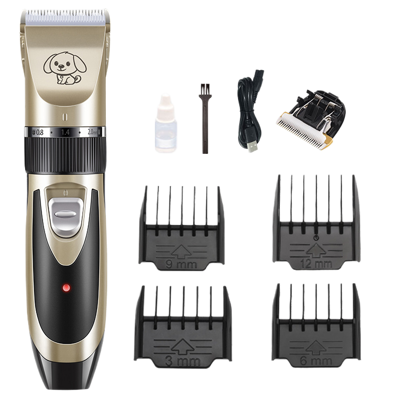 Cordless Pet Hair Clipper Set with Scissors and Comb Attachments