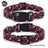 Halloween fabric dog collar with pumpkin print in Yellow Ghost, showing size and shape