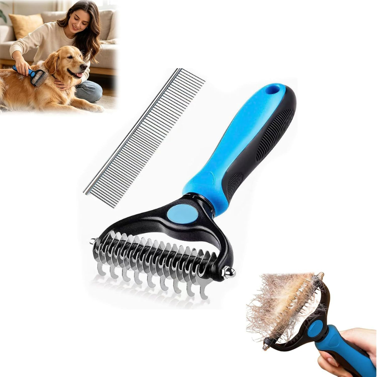 Stainless Steel Dematting Comb for Matted and Knotted Dog Fur