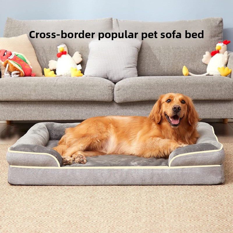 Grey removable washable pet sofa bed for dogs and cats, photo 2