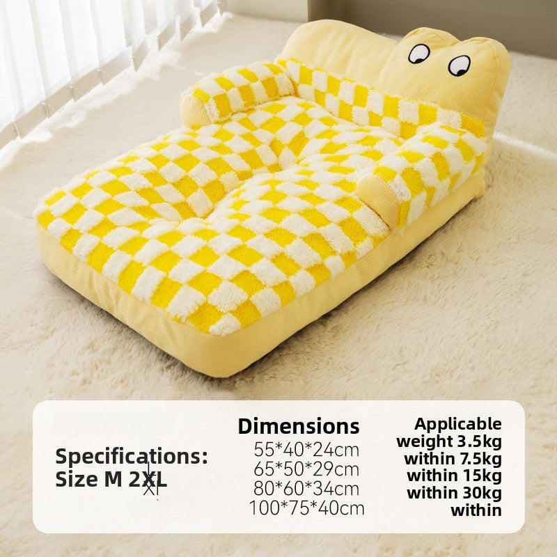 Warm Thick Plush Pet Bed for Dogs and Cats, Washable Options