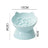 Ceramic High-Foot Cat Bowl with Slanted Rim, Slow-Feeding Feature and Ear Handles