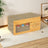 Two tier wooden cat scratching house with doors in natural wood, view 10