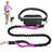Hands free dog lead with waist belt and zip pouch in black