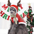Flannel Christmas antler hooded pet costume in Green Tree Antlers, showing size and shape