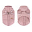 Water-resistant padded dog winter jacket in Khaki, close-up detail