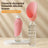 Silicone dog water bottle with foldable U-shaped lid in Pink 2-Pack, top view