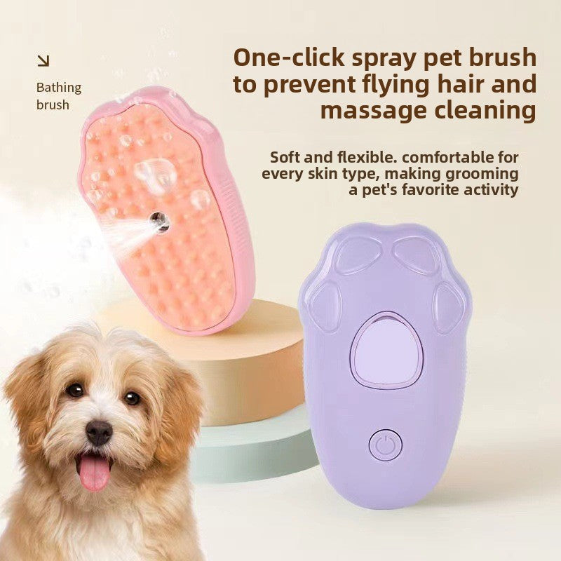 Electric Pet Comb in Whale or Avocado Design, Spray Grooming Brush