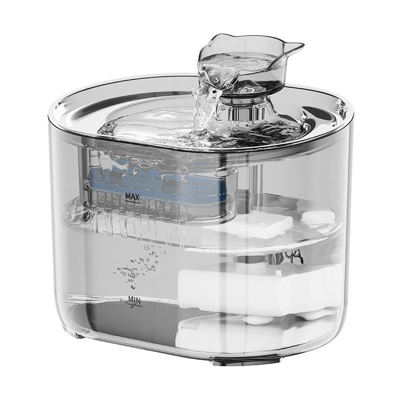 Automatic Pet Water Dispenser, 2L Quiet USB Fountain with Cat Head or Gooseneck Spout