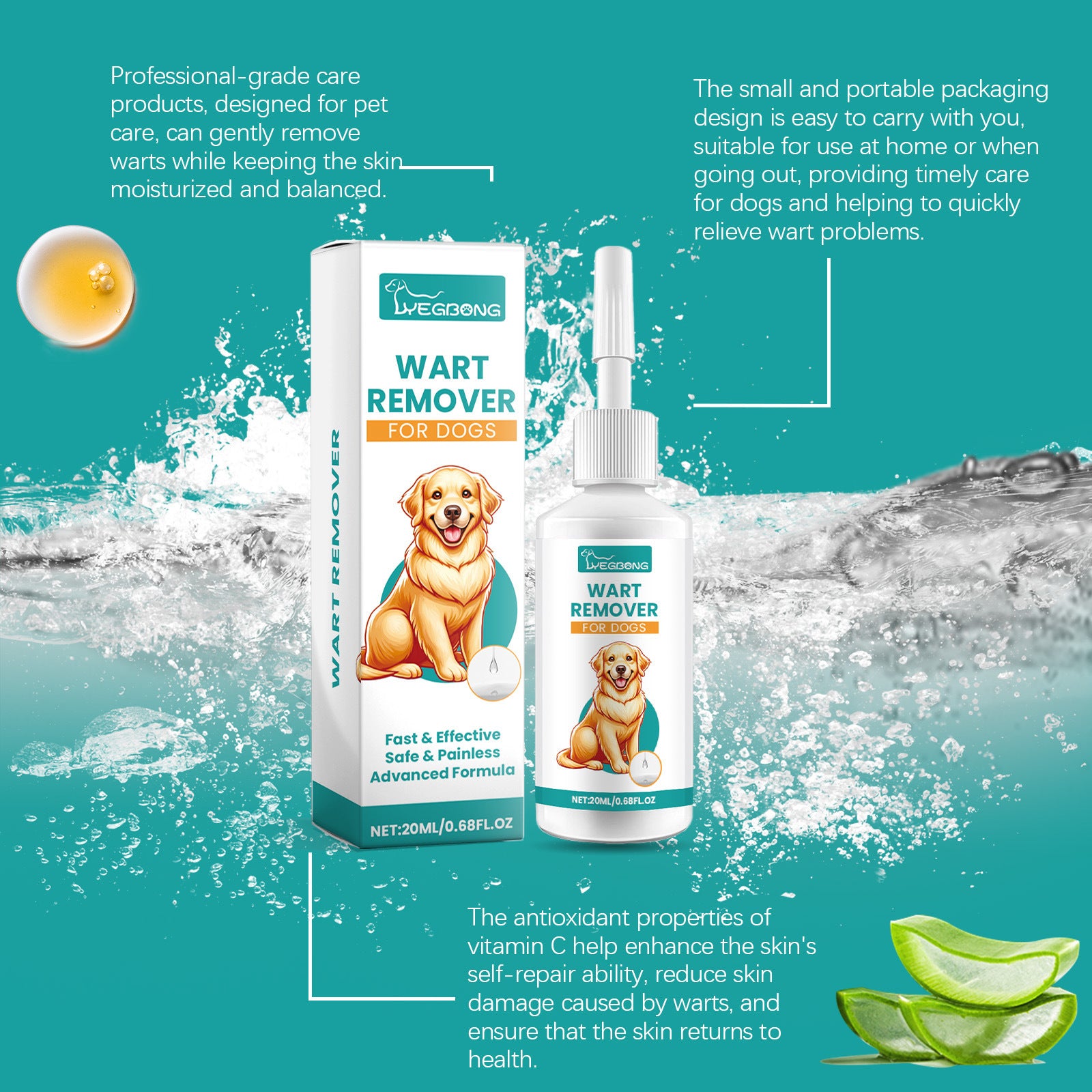 Gentle Daily Skin Care Solution for Dogs, External Use