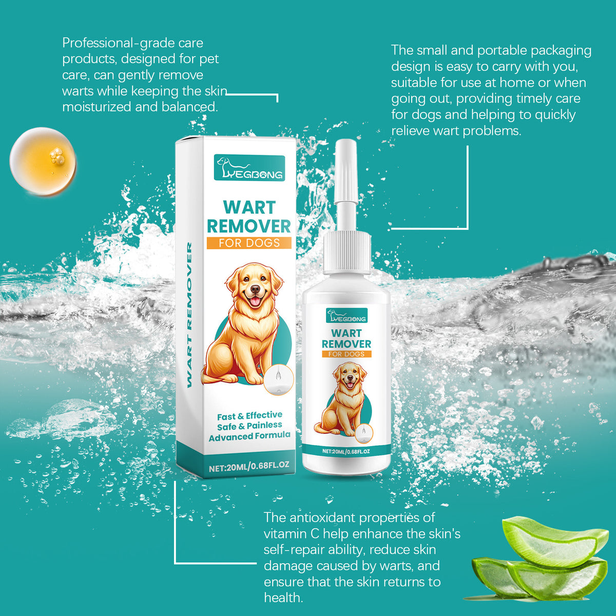 Gentle Daily Skin Care Solution for Dogs, External Use