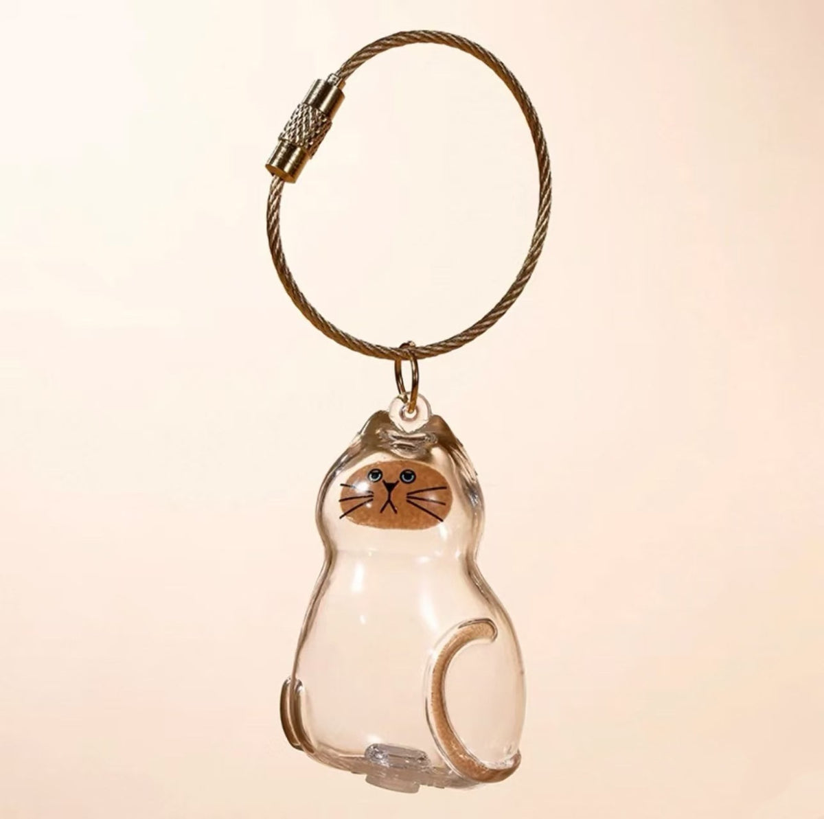 Transparent Animal Hair Memorial Keychain Pendant