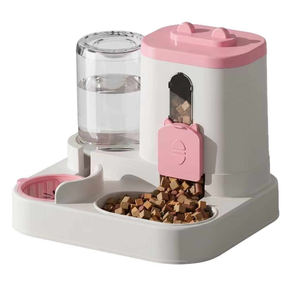 Large Capacity Pet Feeder and Water Dispenser with Anti-Blockage and Detachable Design