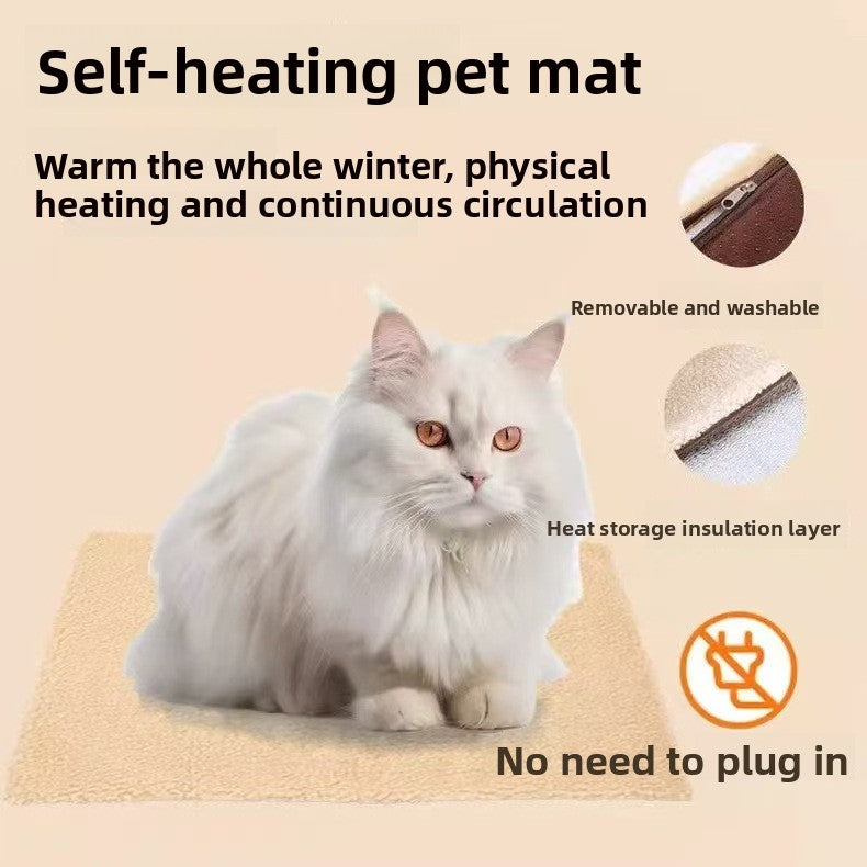 Pink footprint self-warming pet mat in 50 by 40cm