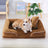 Plaid pet bed mat with pillow, detail photo 42