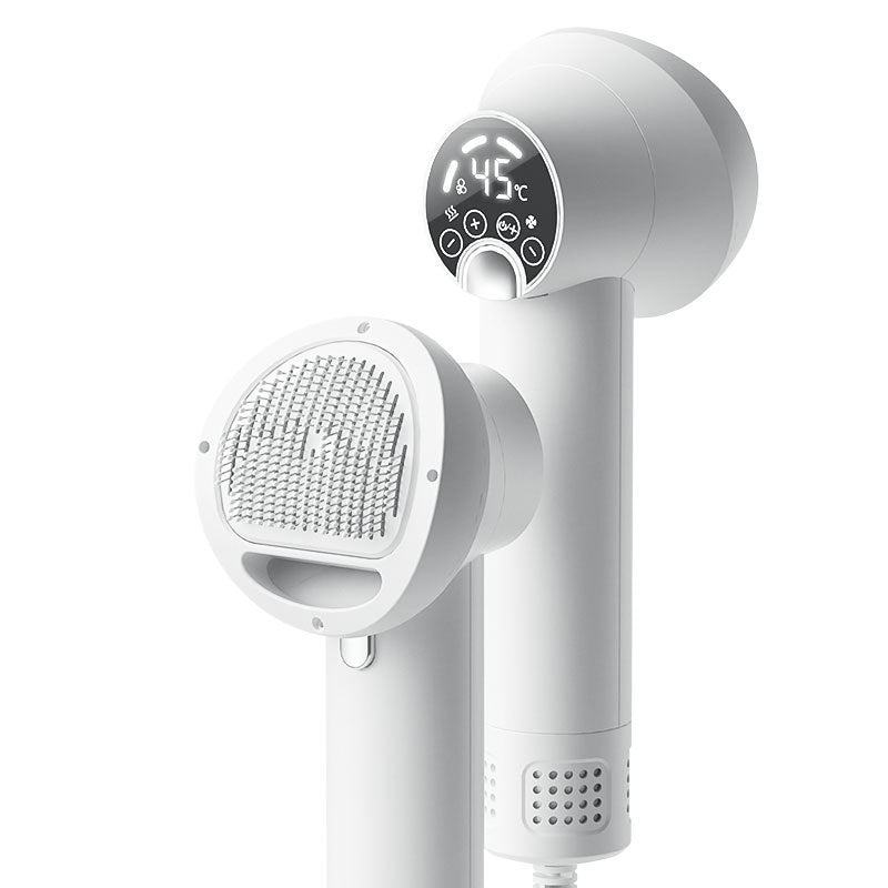 All-in-One Pet Hair Dryer and Comb with Adjustable Temperature and Quiet DC Motor