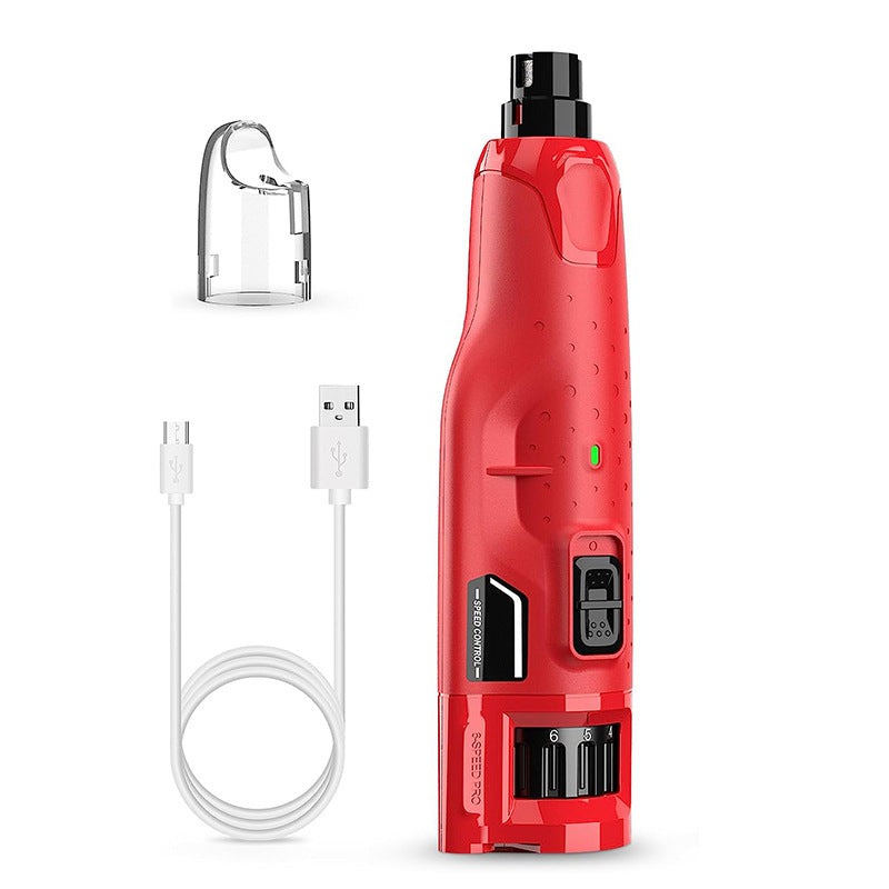 Quiet Rechargeable Pet Nail Grinder with LED Light, 6 Speeds
