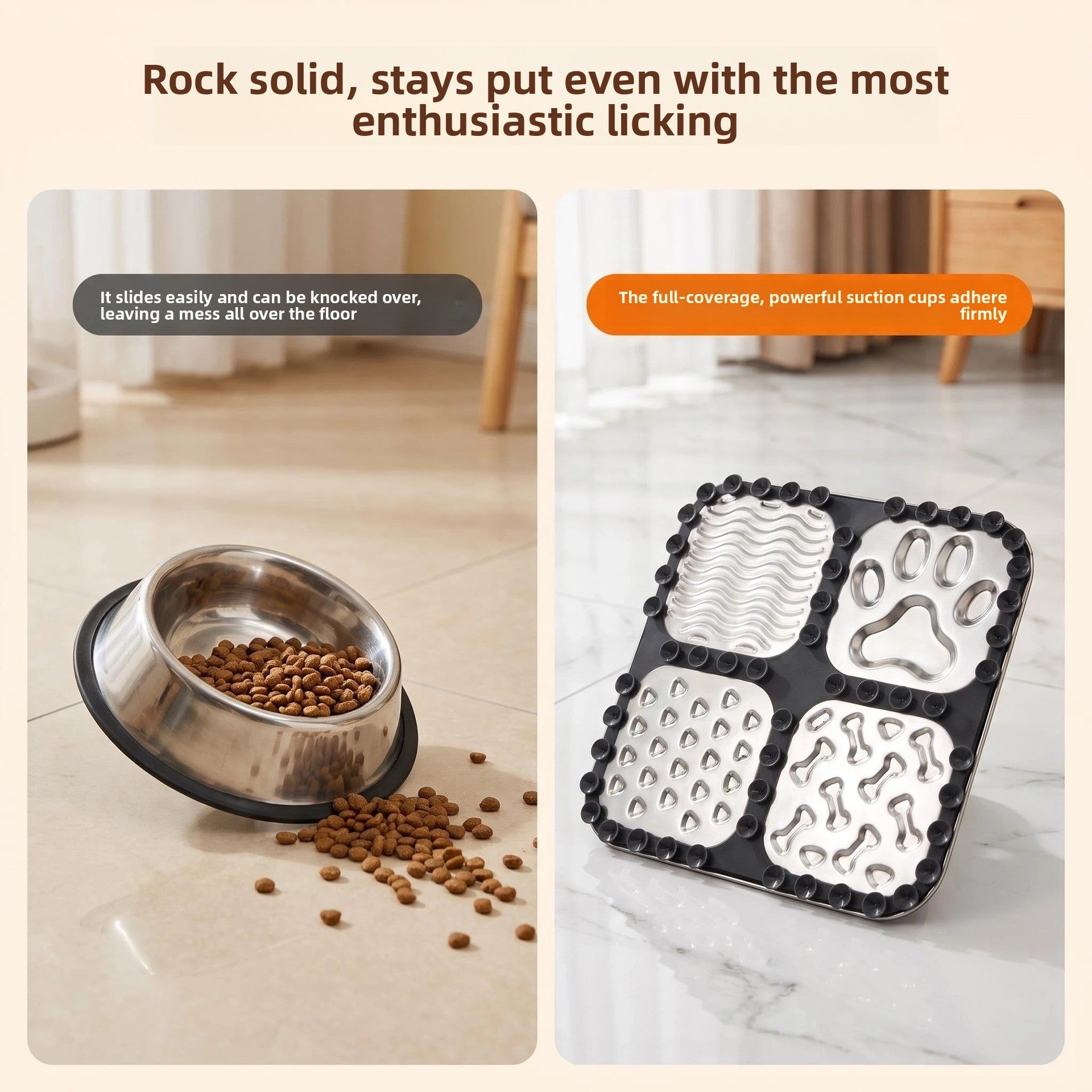 Silicone Slow Feeder Pet Bowl with Suction Cup Base for Licking Yoghurt and Wet Food