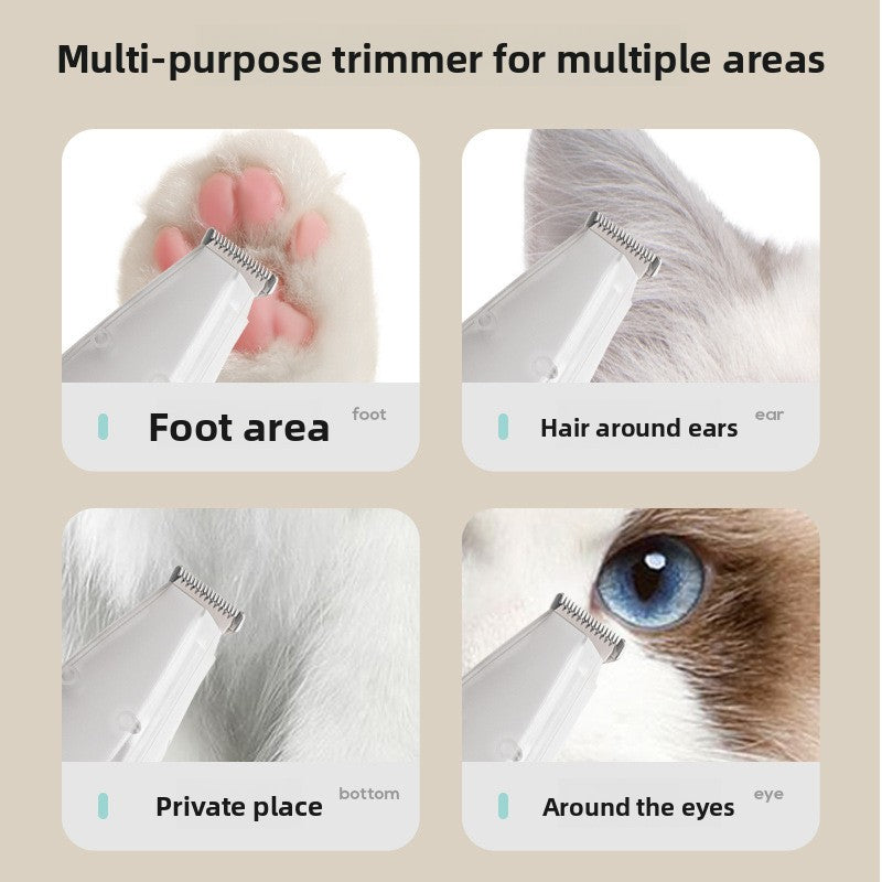 Pet Hair Trimmer with Built-In Vacuum, Quiet Cordless Grooming Kit