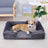 Plaid pet bed mat with pillow in Grey Plaid