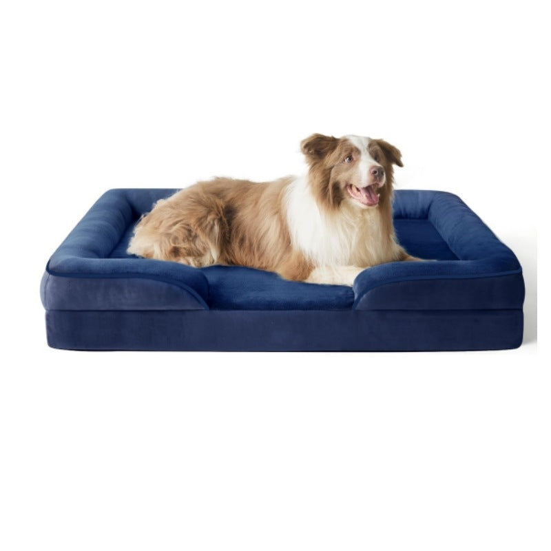 Cat resting on a coffee coloured sponge pet bed