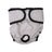 Reusable dog hygiene pants with hook and loop fastening, showing size and shape