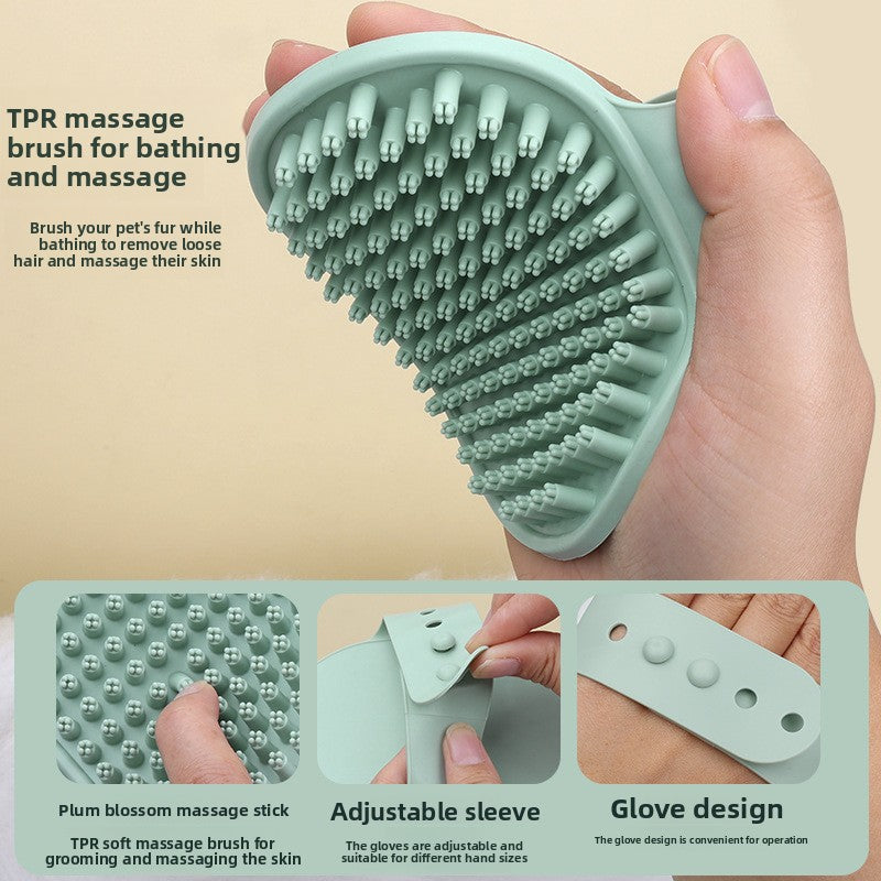 Pet Grooming Kit with Bath Brush, Combs, Scissors and Toothbrush