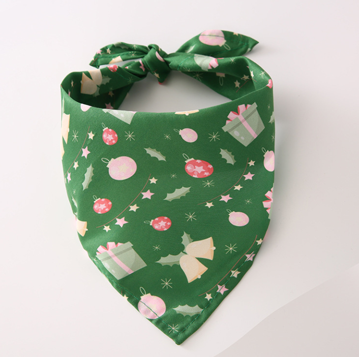 Floral pet bandanas in triangle and square styles