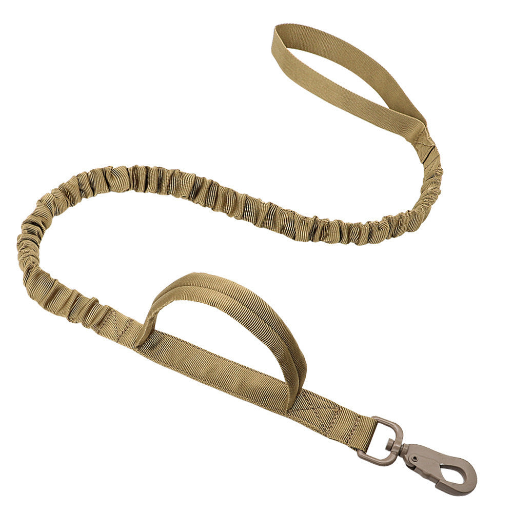 Tactical nylon dog collar with handle and reflective trim in black